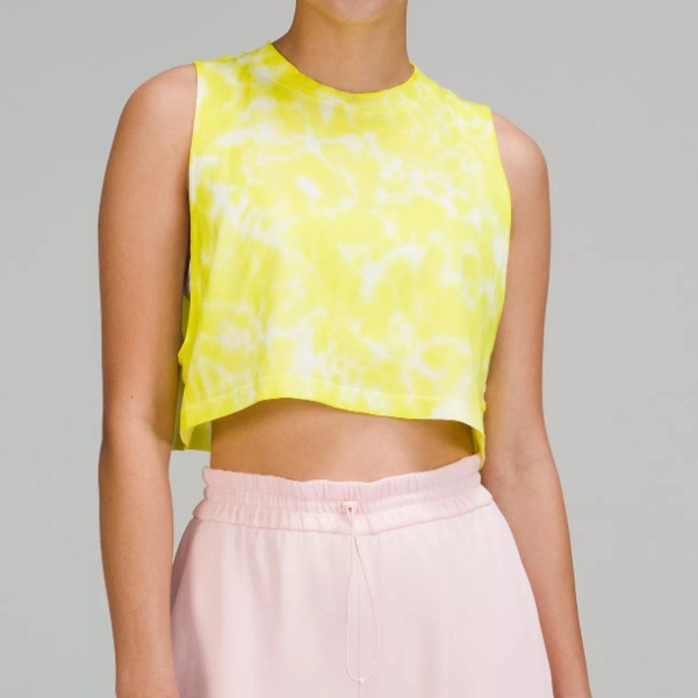 014_lululemon All Yours Cropped Cotton Tank Top Tie Dye